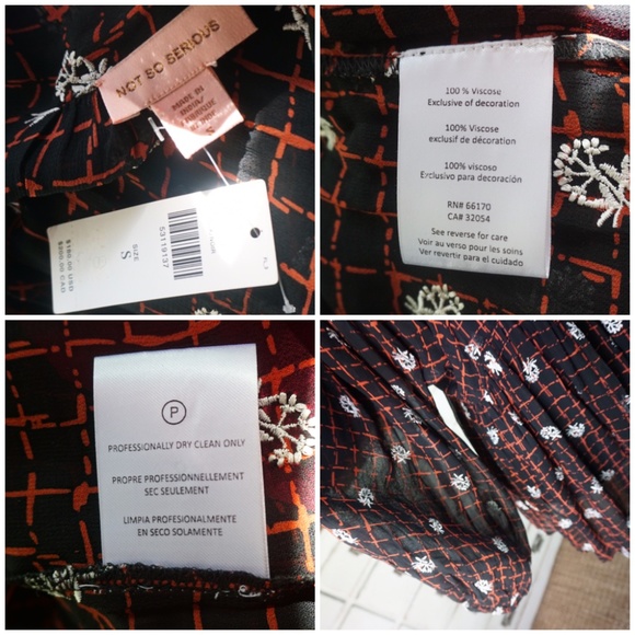 Anthropologie Elysia Embroidered Tie Blouse New S - Picture 12 of 12